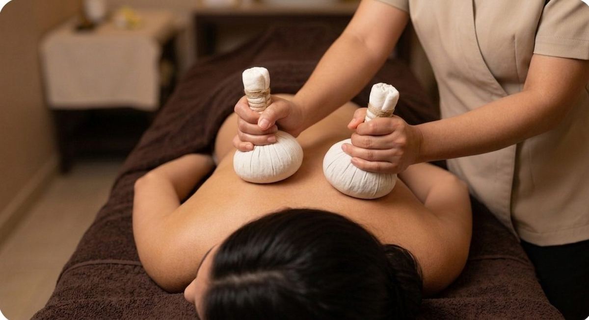 Massagem com Pindas nas costas