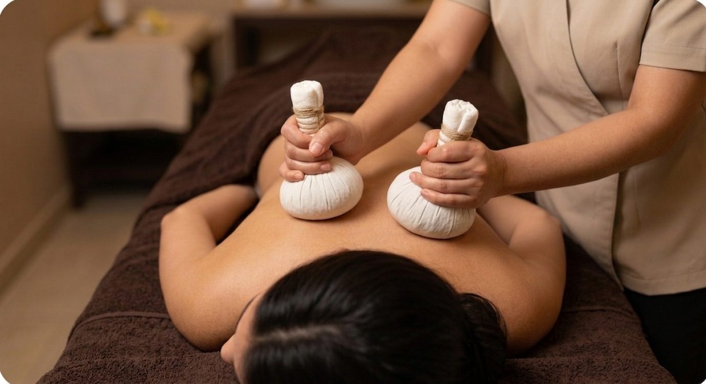 Massagem com Pindas nas costas